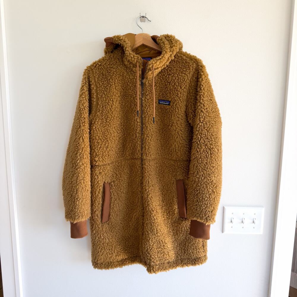 Patagonia Worn Wear Dusty Mesa Zip Up Sherpa Parka Jacket Brown M